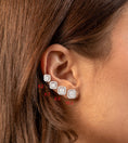 Load image into Gallery viewer, OLIVE & CHAIN Diamond Asscher Cut Cluster Halo Stud Earrings - White Gold, 9.5mm
