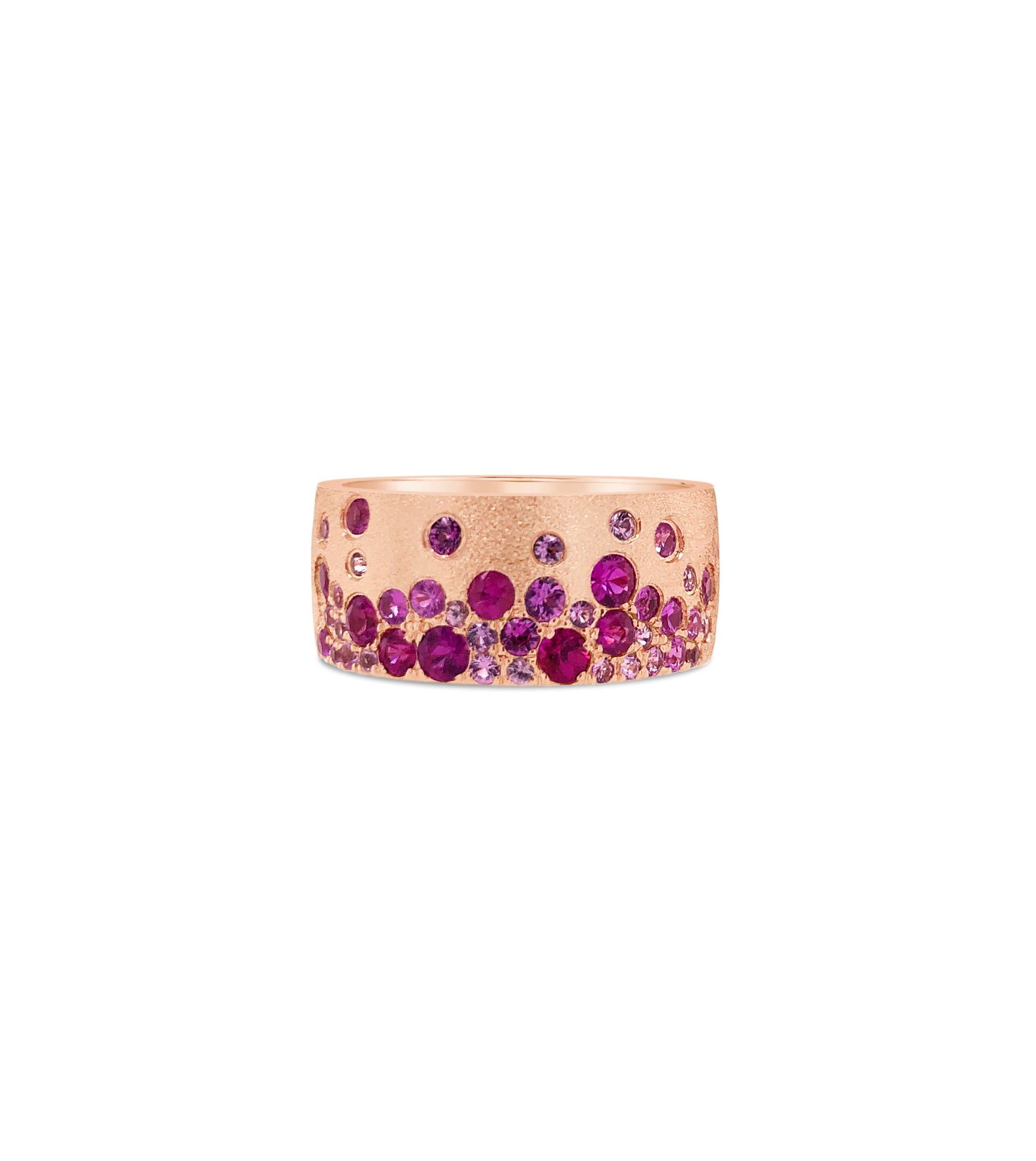 OLIVE & CHAIN Ruby & Pink Sapphire Celestial Cigar Band - Rose Gold, 5.0