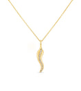 Load image into Gallery viewer, OLIVE & CHAIN Diamond Line Italian Horn Cornicello Necklace - Yellow Gold, Small, no chain
