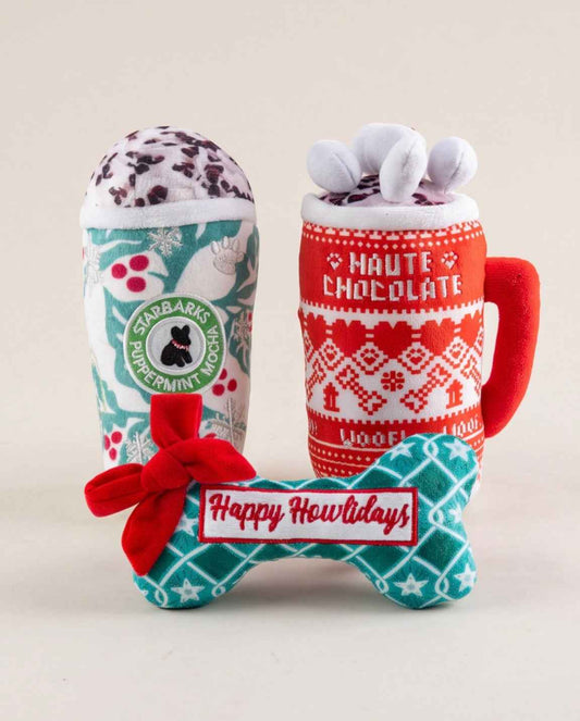 Holly Cup, Green Stars Bone, & Haute Chocolate | Christmas Dog Toys
