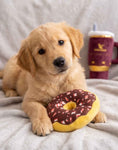 Load image into Gallery viewer, Snuggly Cup Holiday Red & Puppermint Donut | Christmas Dog Toys
