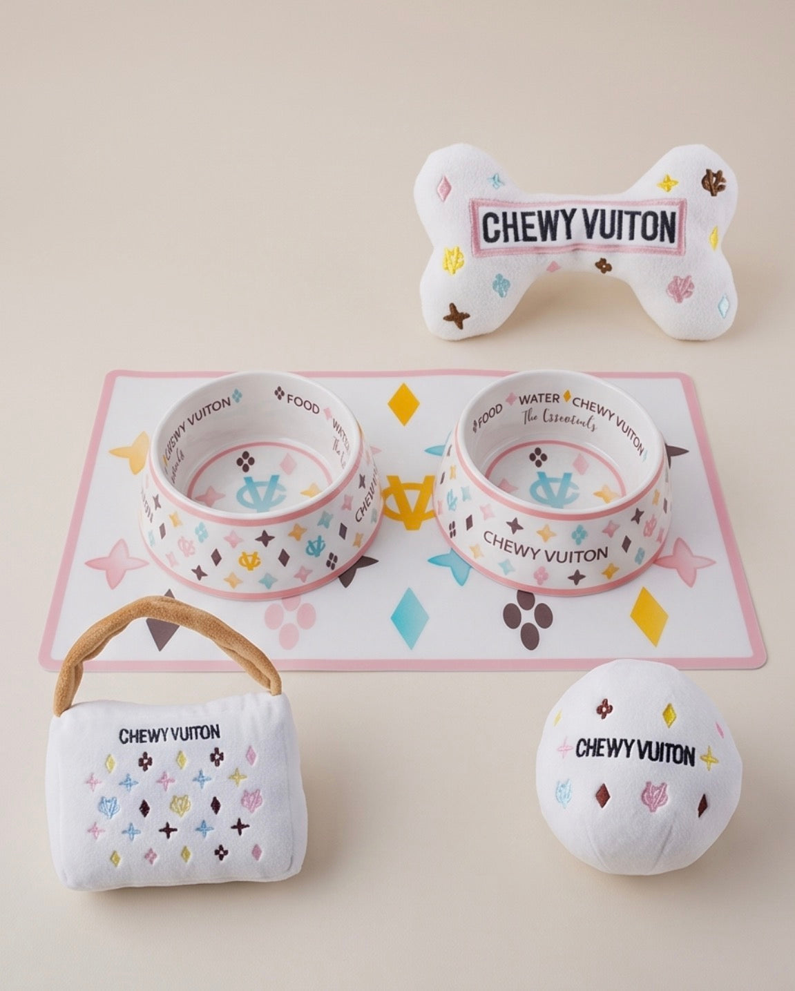 White Chewy Vuiton Placemat