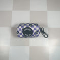 Load image into Gallery viewer, Purple Checkered Flowers Poop Bag Holder
