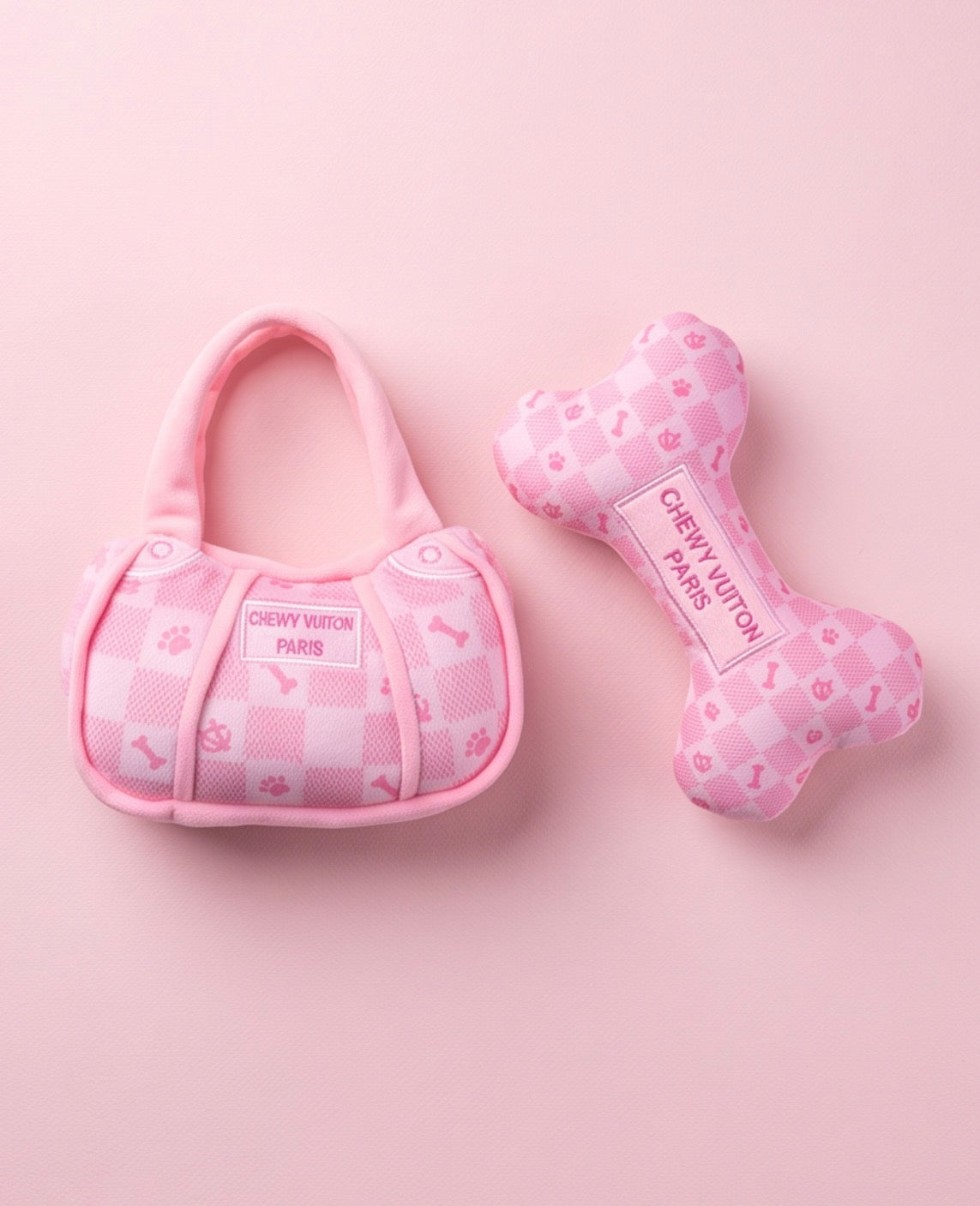 Pink Checker Chewy Vuiton Handbag