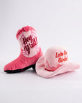 Load image into Gallery viewer, Pink Cowgirl Boot | Squeaky Plush Dog Toy with Crinkle & Mesh Lining
