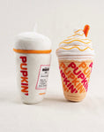 Load image into Gallery viewer, Pupkin' Donuts Iced Coffee | Squeaky Plush Dog Toy with Crinkle & Mesh Lining
