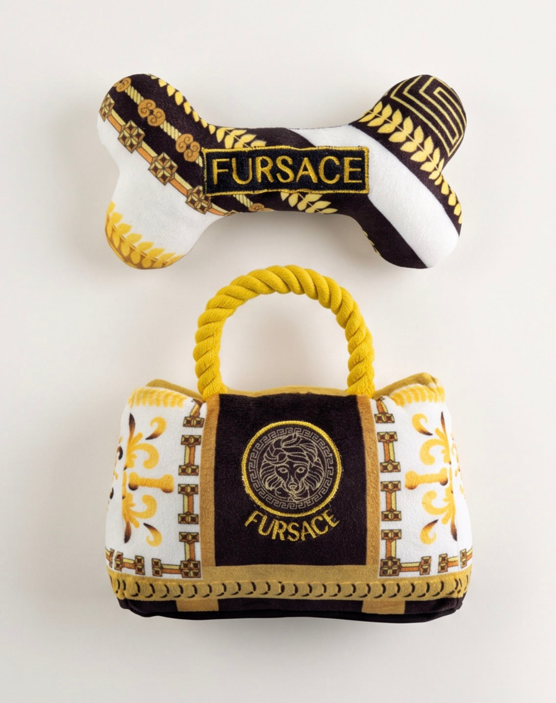Fursace Handbag | Squeaky Plush Dog Toy with Crinkle & Mesh Lining