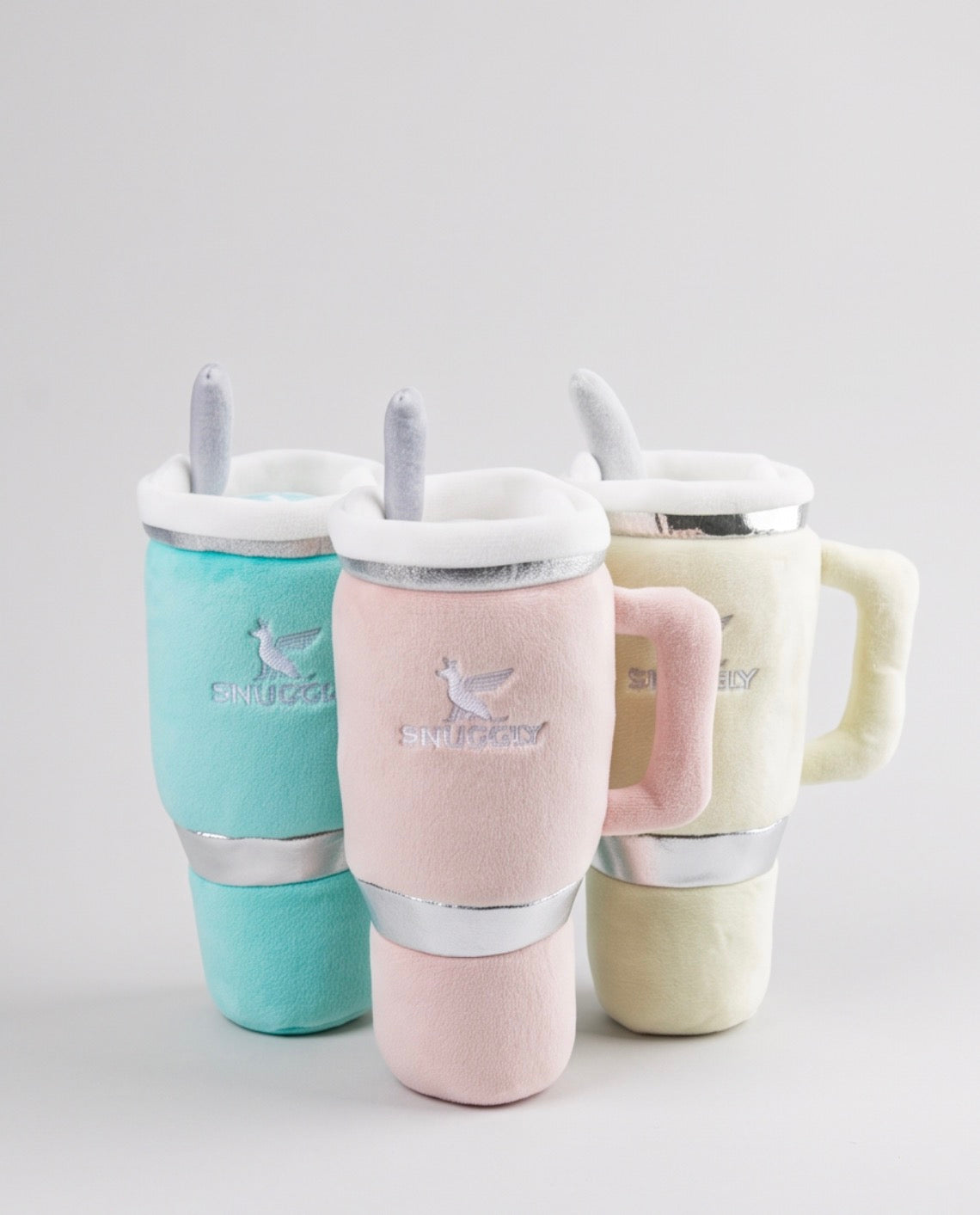 Snuggly Cup - Ivory | Squeaky Plush Dog Toy with Crinkle & Mesh Lining