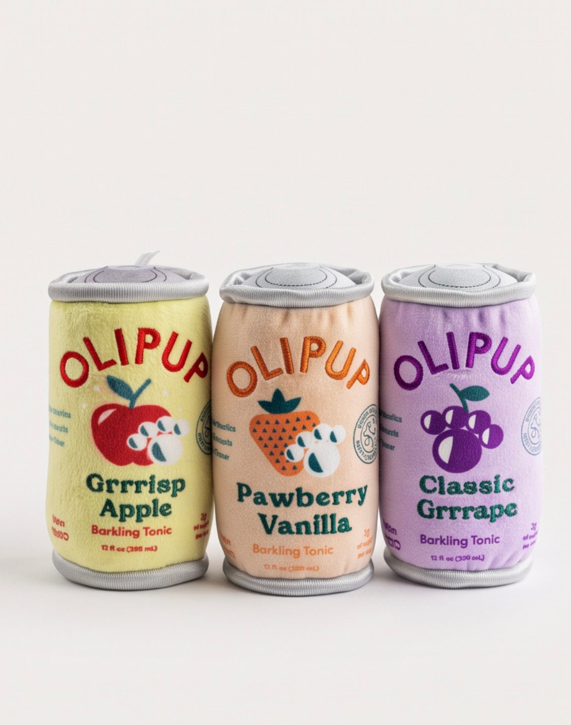 Olipup - Pawberry Vanilla | Squeaky Plush Dog Toy with Crinkle & Mesh Lining