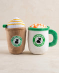 Load image into Gallery viewer, Starbarks Frenchie Roast Plush Toy with straw
