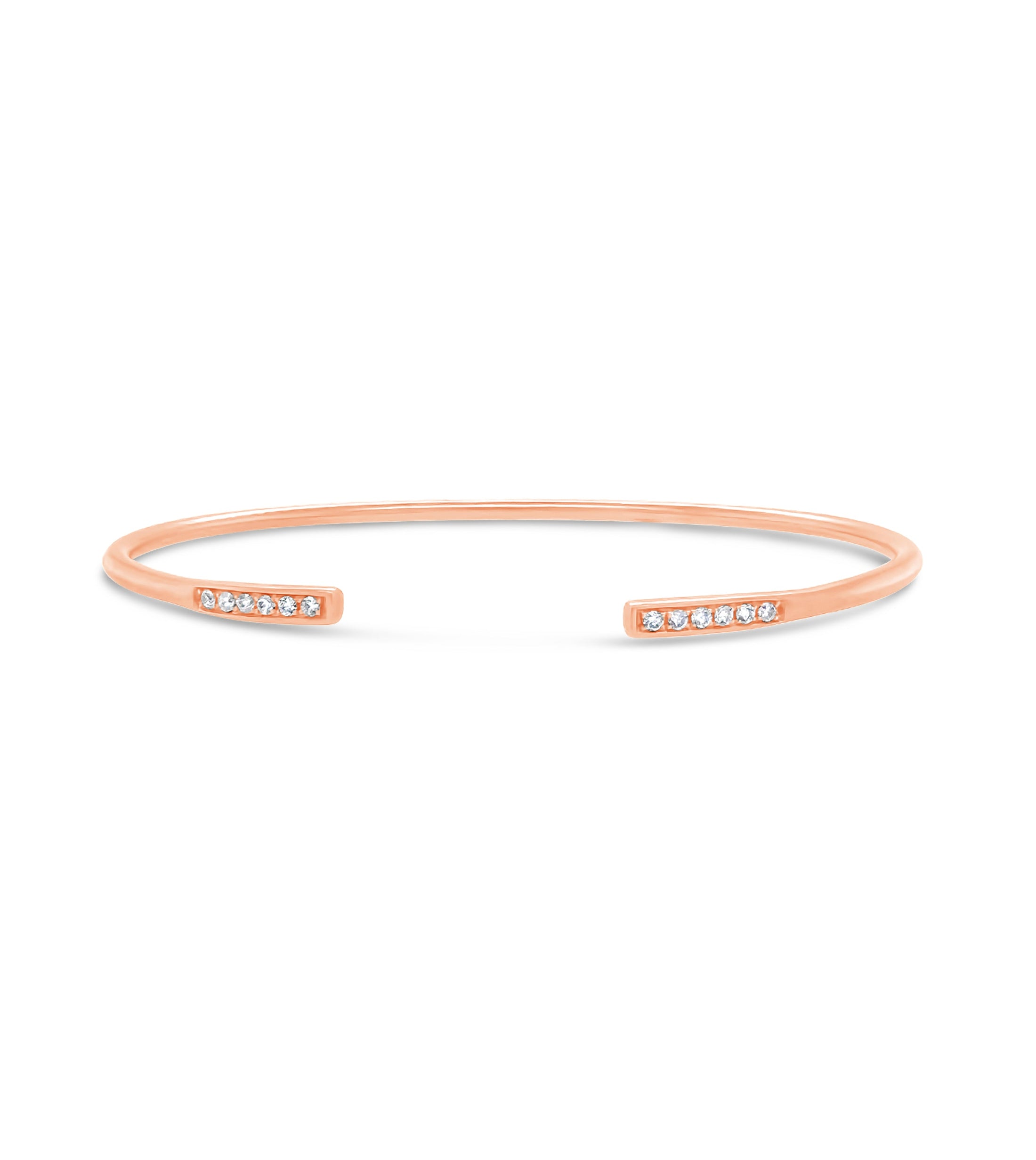 OLIVE & CHAIN Diamond Bar Flexible Bangle - Rose Gold