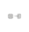 Load image into Gallery viewer, OLIVE & CHAIN Diamond Asscher Cut Cluster Halo Stud Earrings - White Gold, 8.2mm
