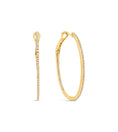 Load image into Gallery viewer, OLIVE & CHAIN Diamond Oval Hoop Earring - Yellow Gold, 28mm
