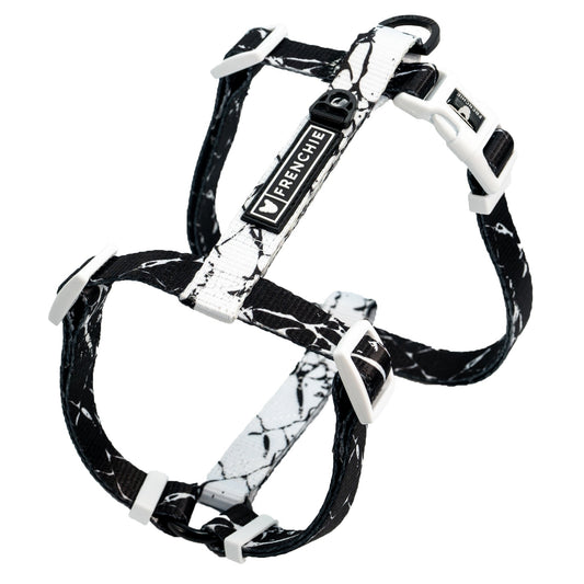 Frenchie Strap Harness - Black Marble