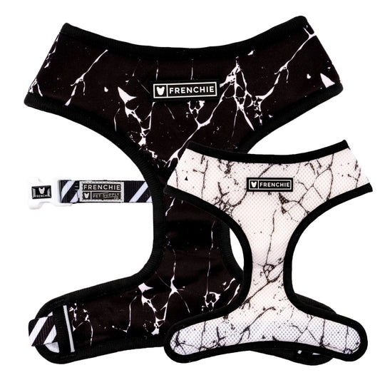 Frenchie Duo Reversible Harness - Black Marble