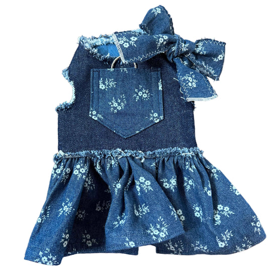Denim Floral Dress
