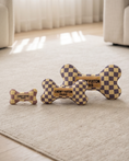 Load image into Gallery viewer, Tan Checker Chewy Vuiton Bone Toy
