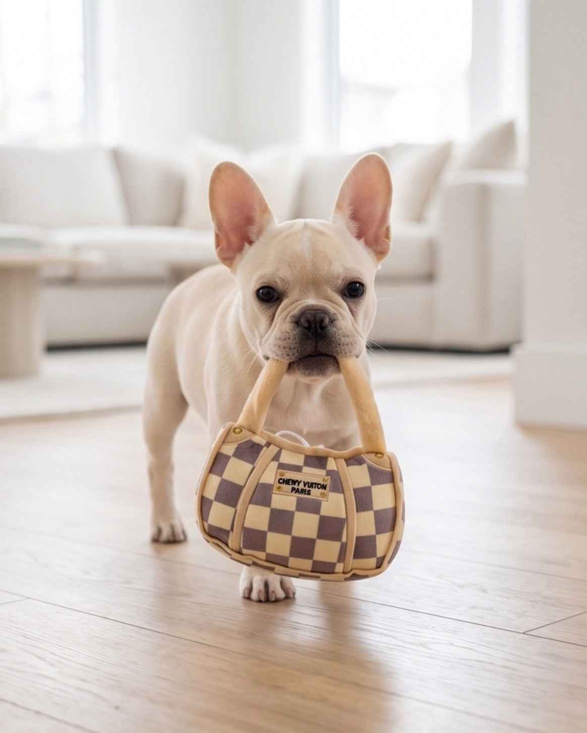 Tan Checker Chewy Vuiton Handbag