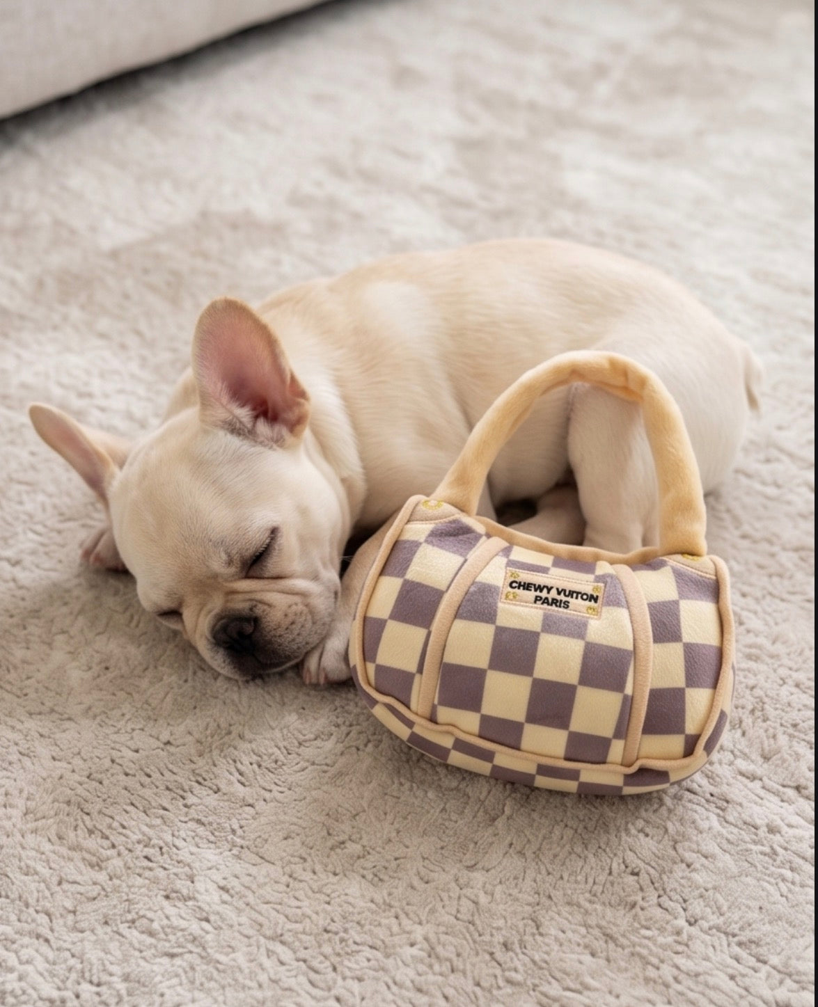 Tan Checker Chewy Vuiton Handbag