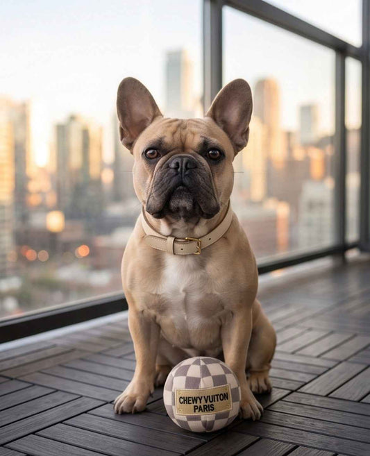 Tan Checker Chewy Vuiton Ball