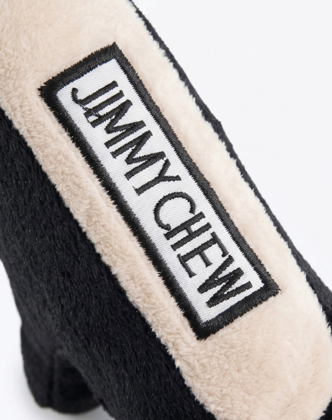Jimmy Chew Shoe | Squeaky Plush Dog Toy with Crinkle & Mesh Lining