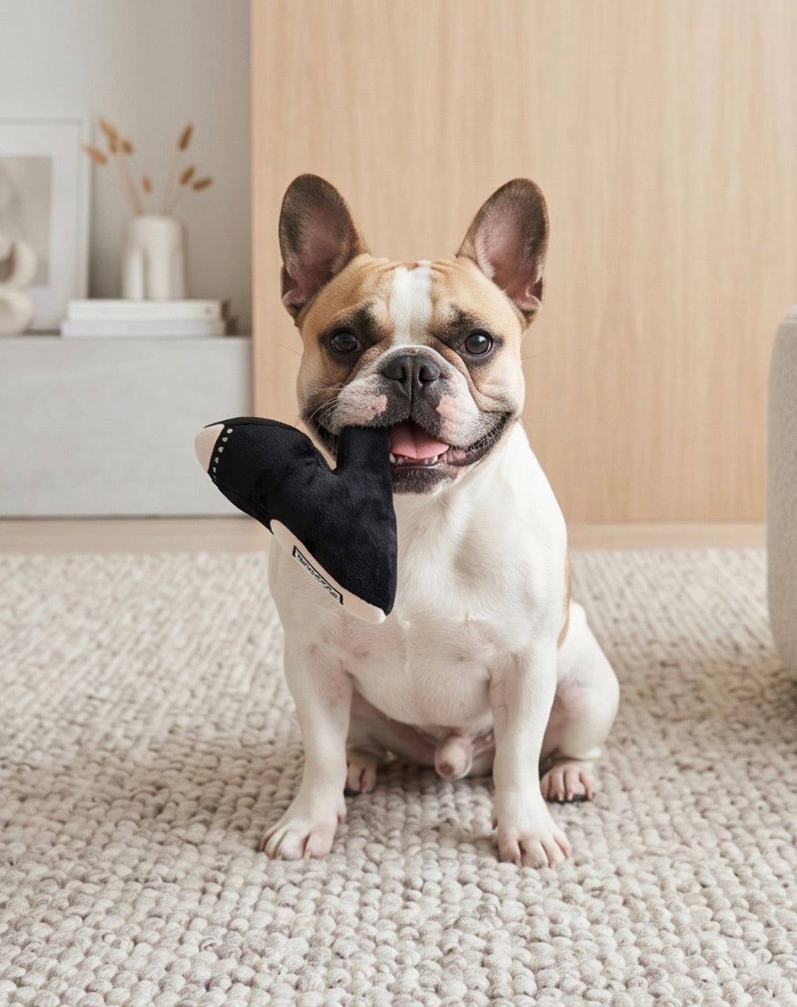 Jimmy Chew Shoe | Squeaky Plush Dog Toy with Crinkle & Mesh Lining