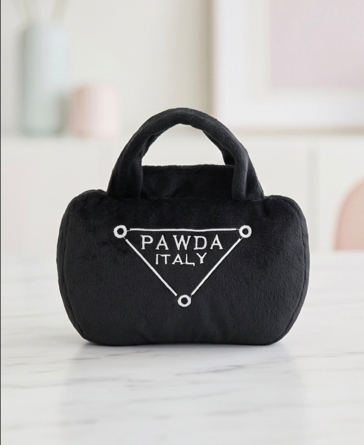 Pawda Handbag Plush Dog Toy | Squeaky Plush Dog Toy with Crinkle & Mesh Lining