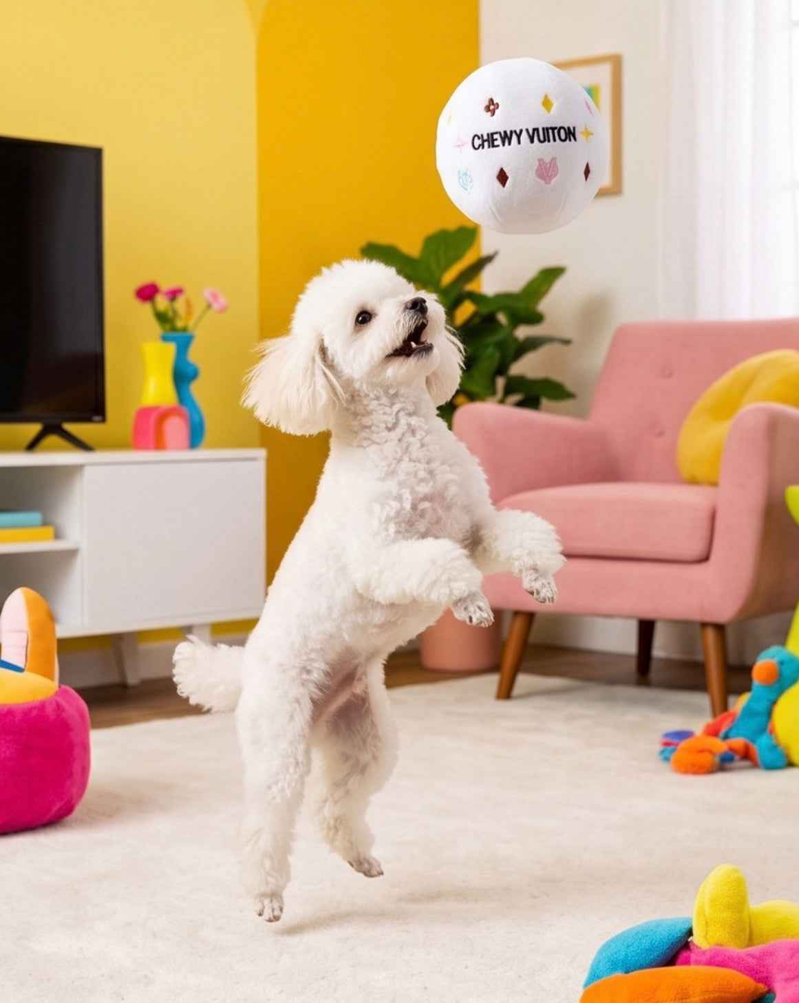 White Chewy Vuiton Ball