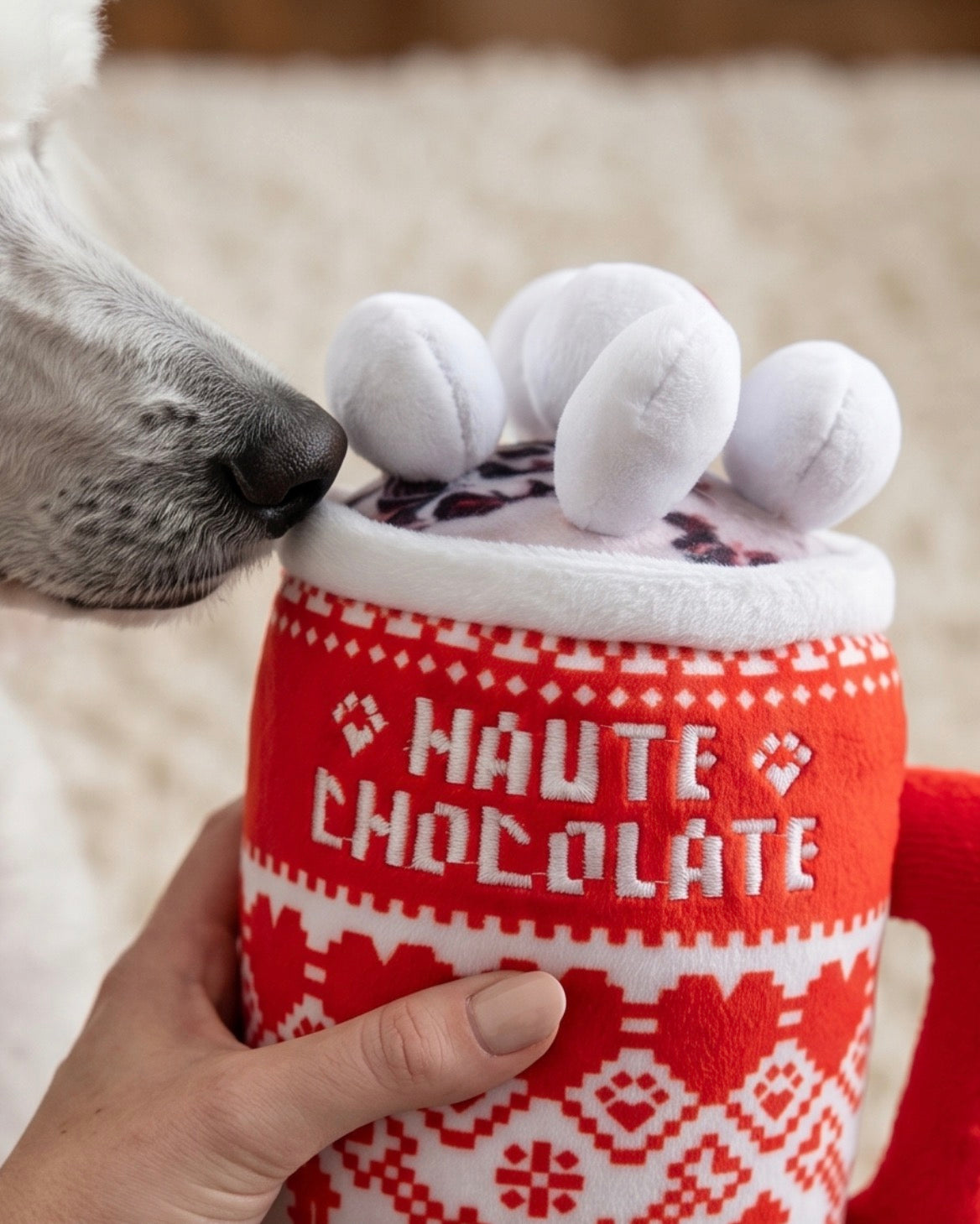 Haute Chocolate Holiday Christmas Plush Dog Toy
