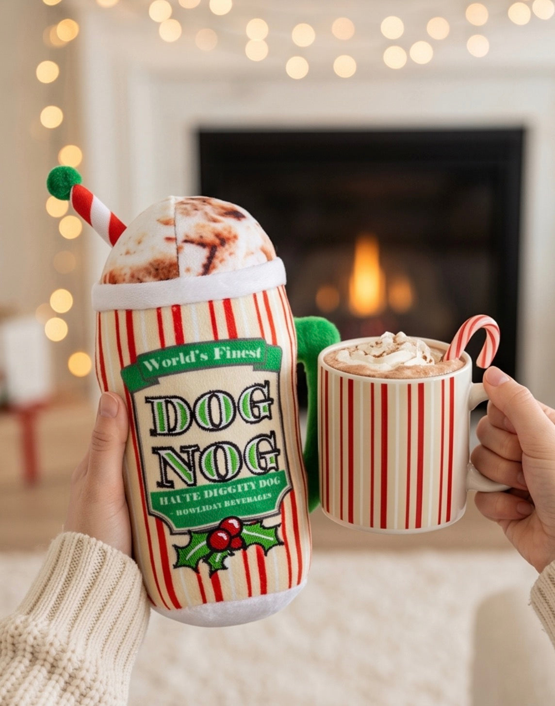Dog Nog Holiday Christmas Plush Dog Toy