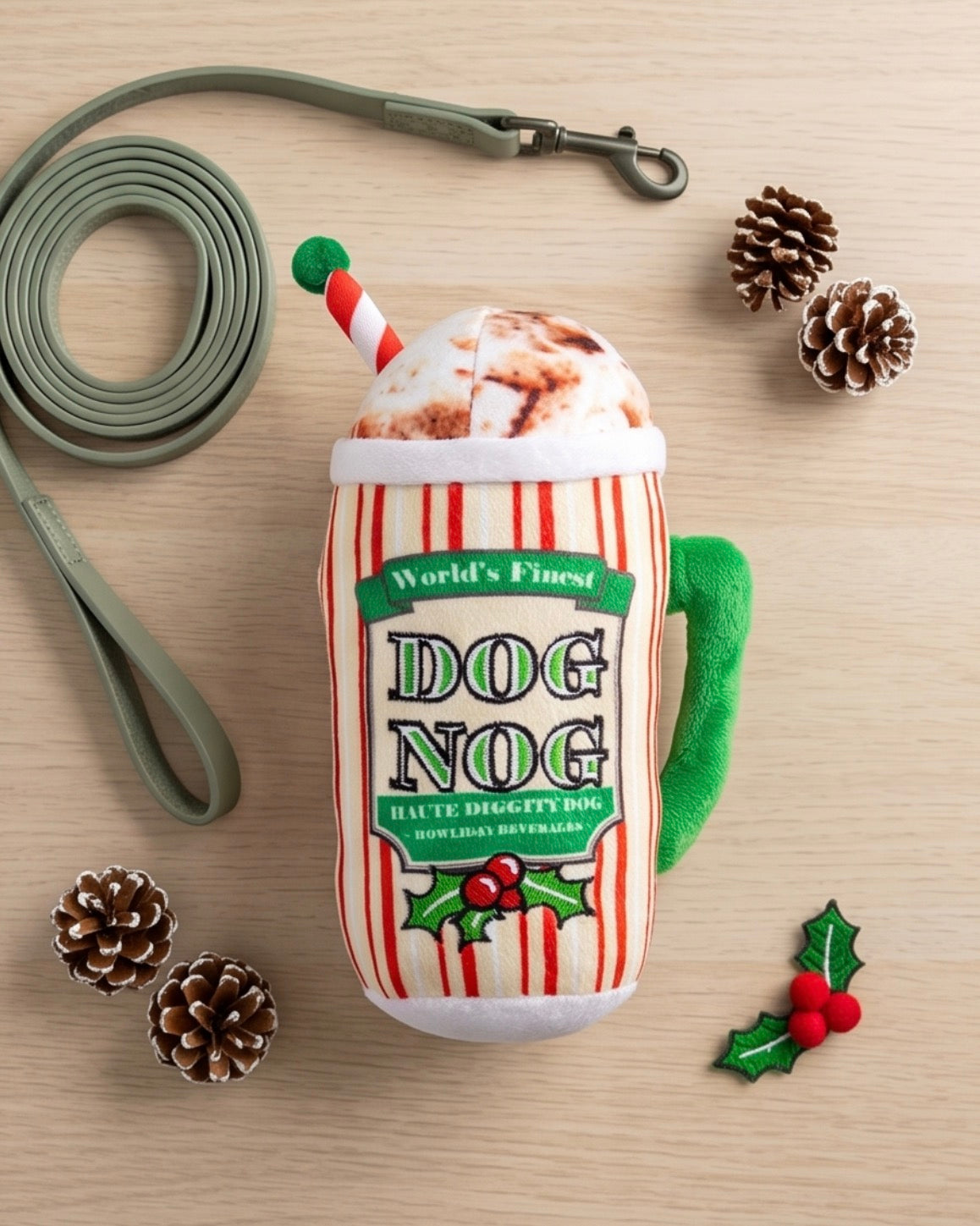 Dog Nog Holiday Christmas Plush Dog Toy