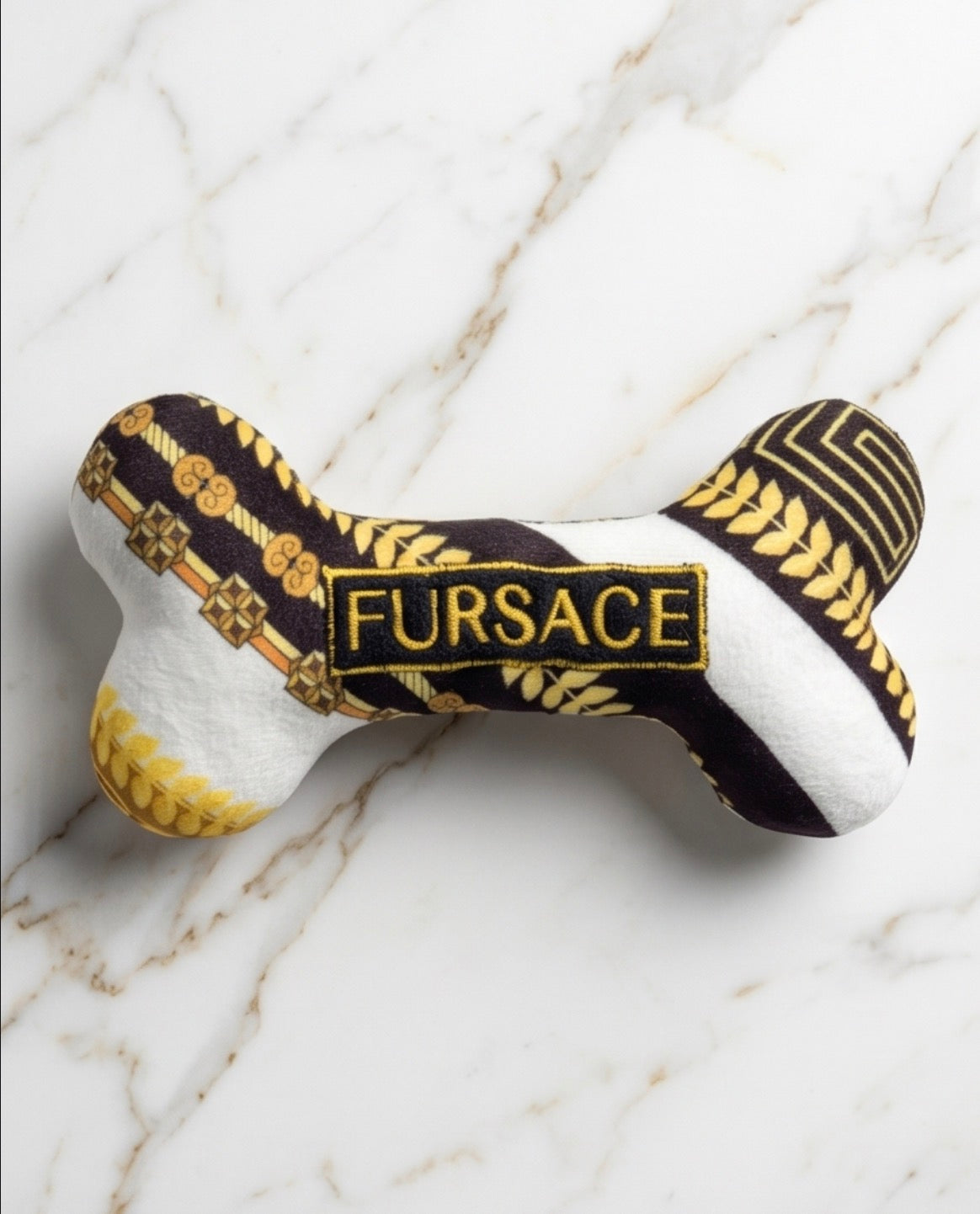 Fursace Bone | Squeaky Plush Dog Toy with Crinkle & Mesh Lining