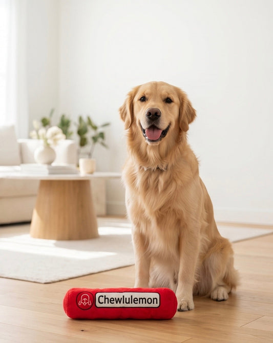 Chewlulemon Yoga Mat | Squeaky Plush Dog Toy with Crinkle & Mesh Lining