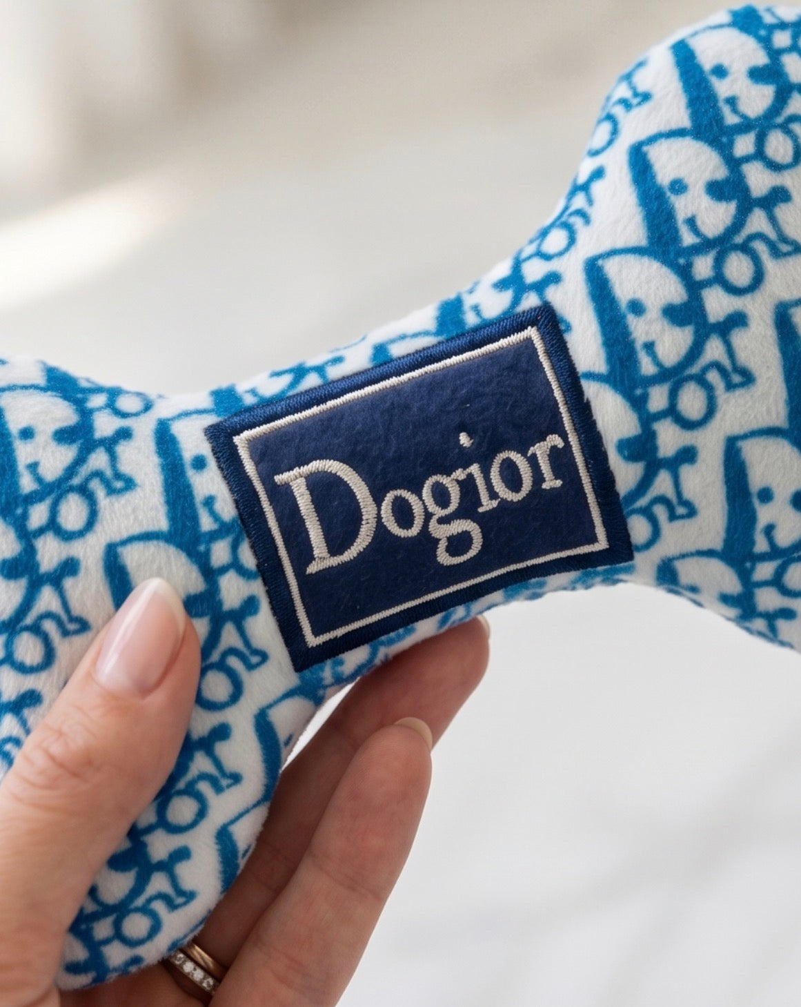 Dogior Bone | Squeaky Plush Dog Toy with Crinkle & Mesh Lining