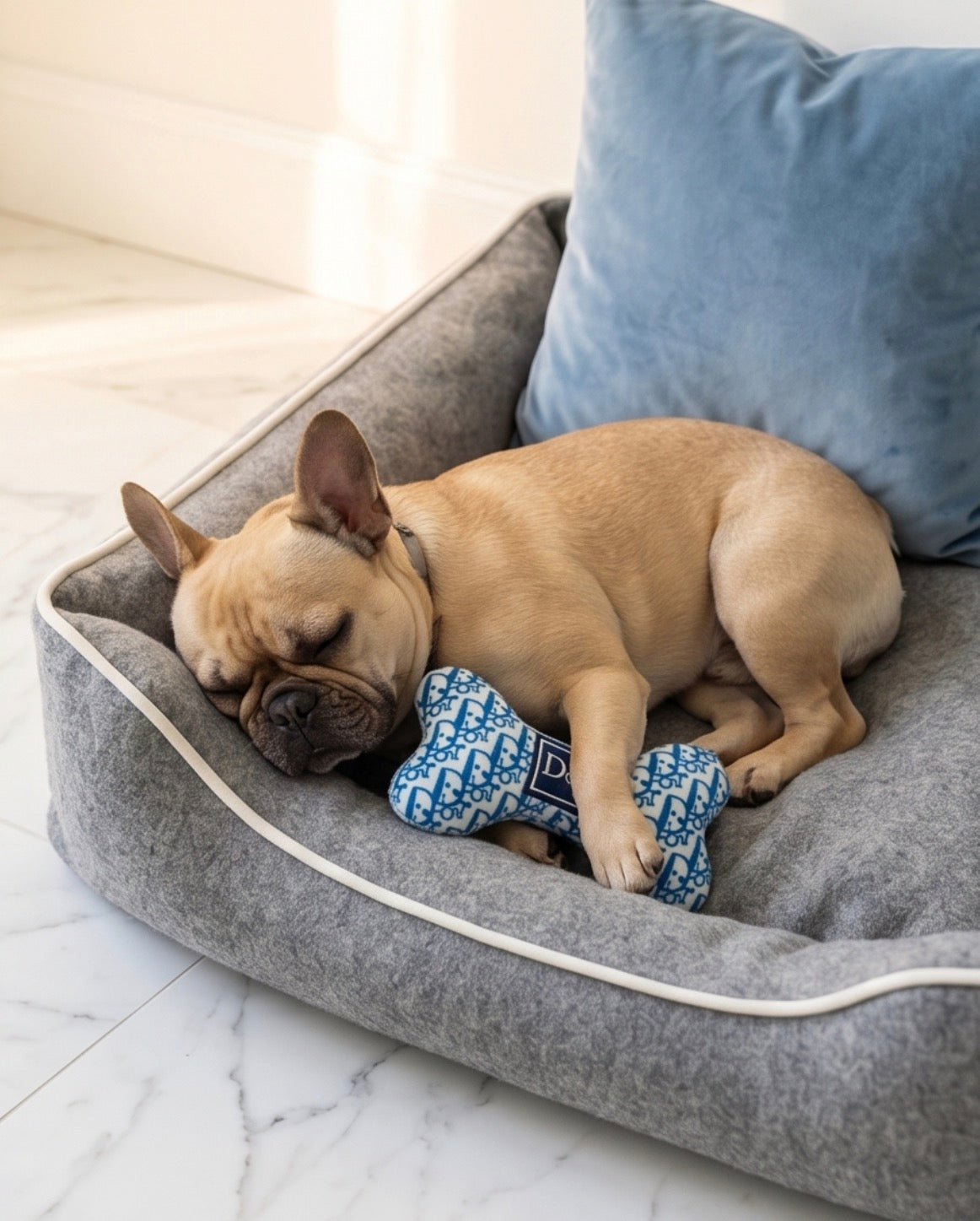 Dogior Bone | Squeaky Plush Dog Toy with Crinkle & Mesh Lining