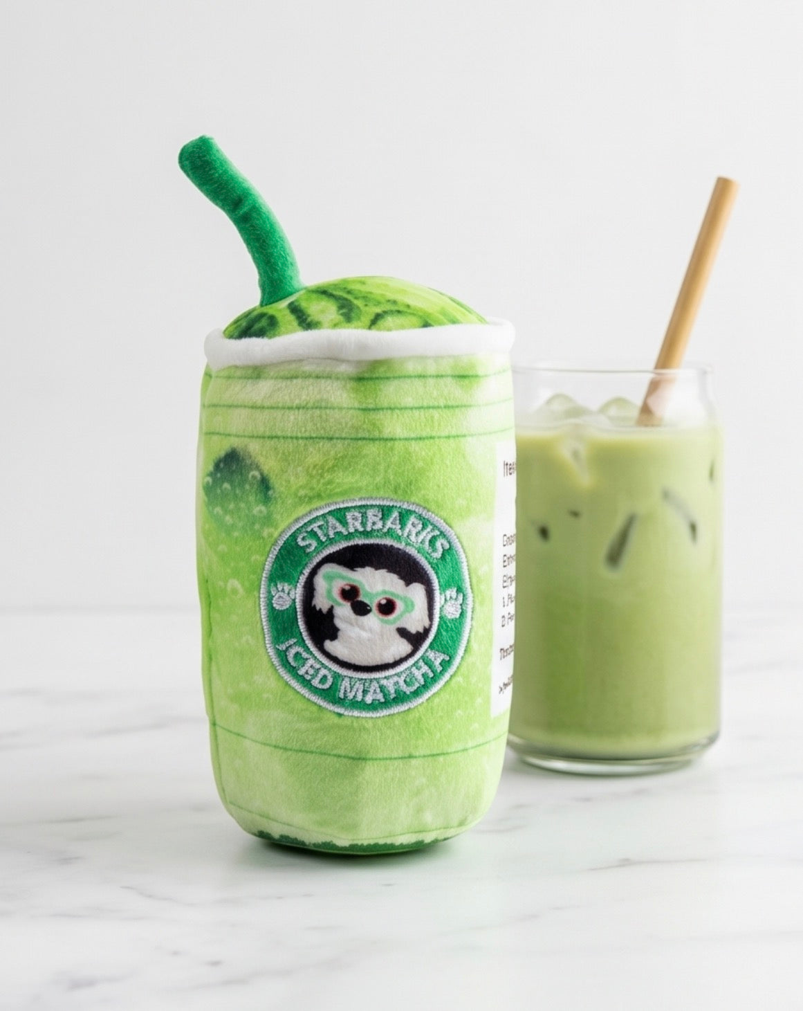 Starbarks Iced Matcha | Squeaky Plush Dog Toy with Crinkle & Mesh Lining