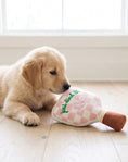 Load image into Gallery viewer, Pink Checker Pickleball Paddle | Squeaky Plush Dog Toy with Crinkle & Mesh Lining
