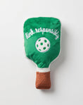 Load image into Gallery viewer, Green Stripe Pickleball Paddle | Squeaky Plush Dog Toy with Crinkle & Mesh Lining
