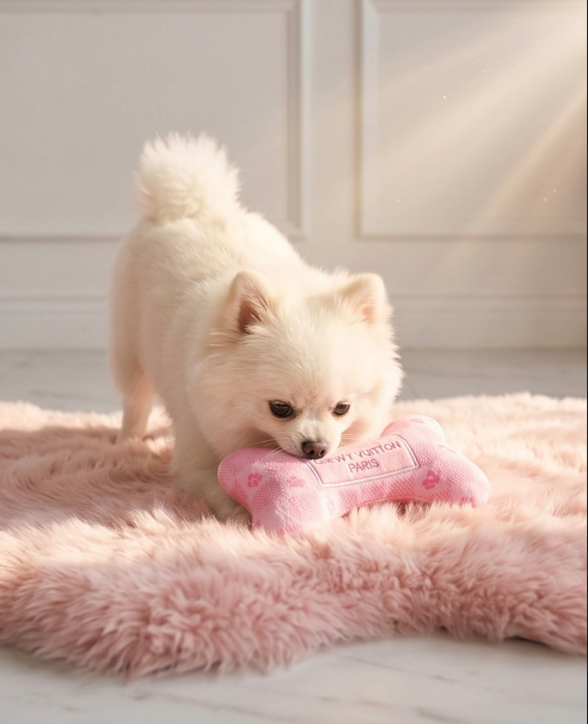 Pink Checker Chewy Vuiton Bone
