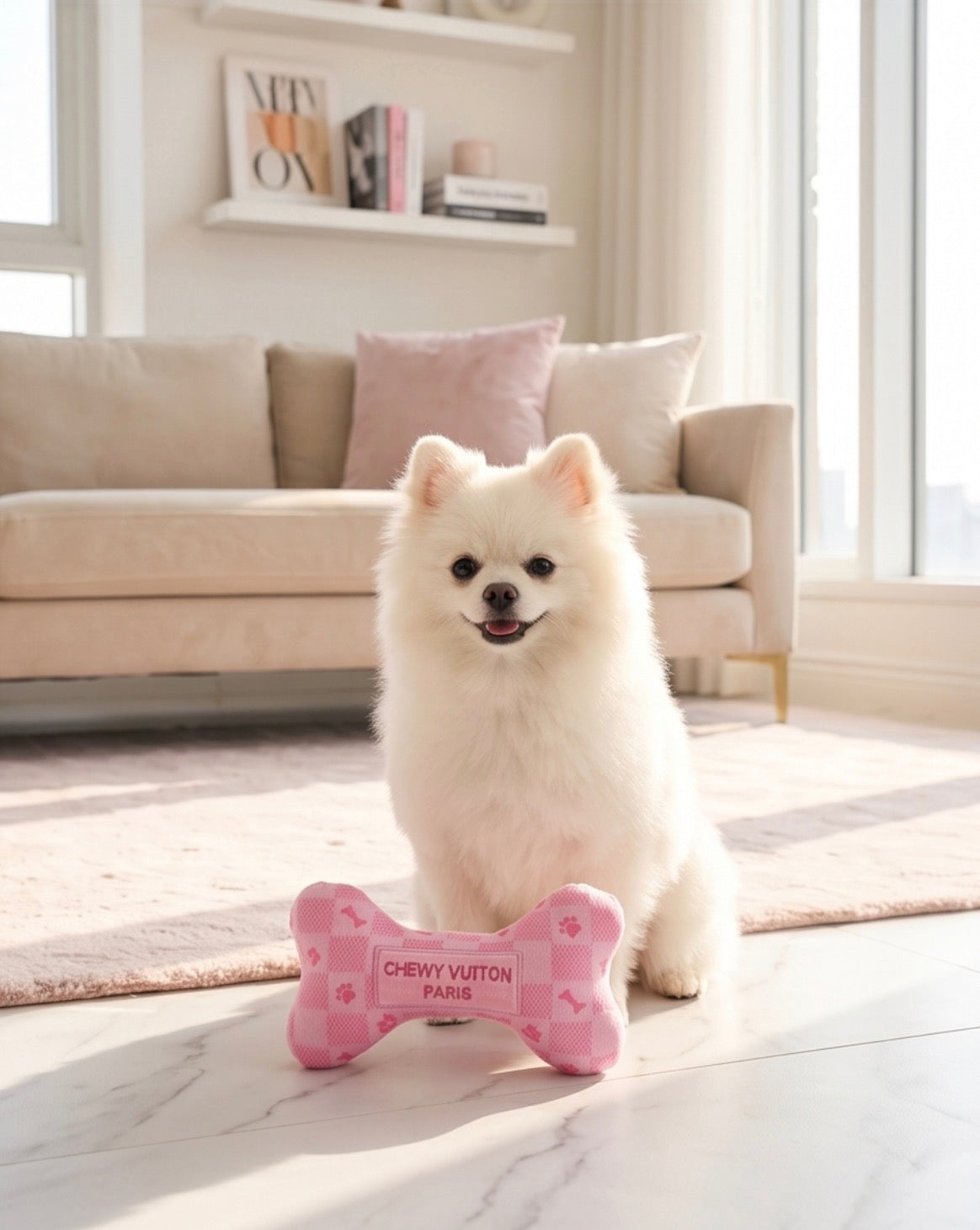 Pink Checker Chewy Vuiton Bone