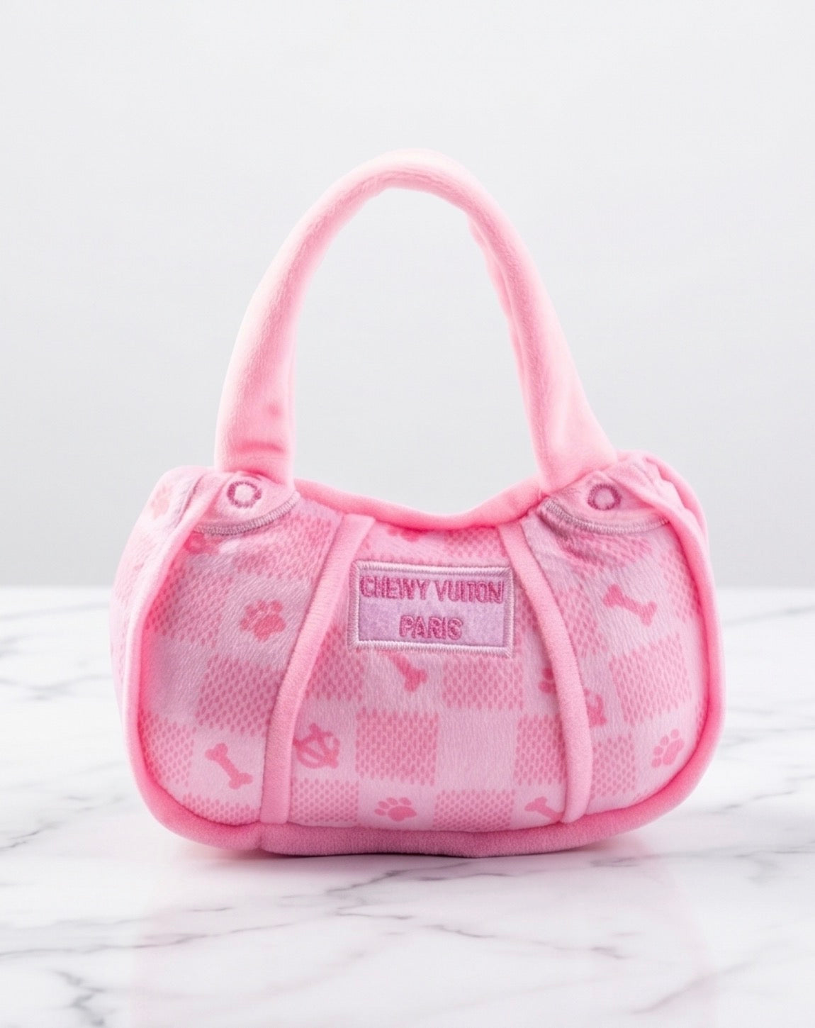 Pink Checker Chewy Vuiton Handbag