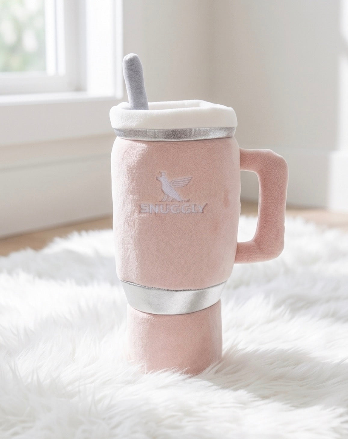 Snuggly Cup - Blush | Squeaky Plush Dog Toy with Crinkle & Mesh Lining