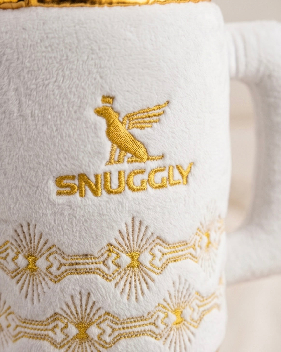 Holiday Snuggly Cup - Ivory Christmas Plush Dog Toy | Squeaky Plush Dog Toy with Crinkle & Mesh Lining