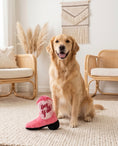 Load image into Gallery viewer, Pink Cowgirl Boot | Squeaky Plush Dog Toy with Crinkle & Mesh Lining
