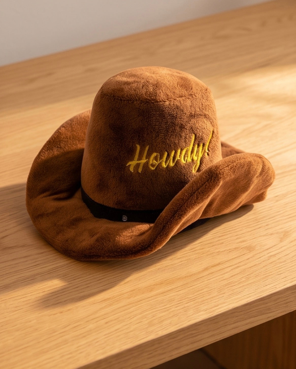 Brown Cowboy Hat | Squeaky Plush Dog Toy with Crinkle & Mesh Lining