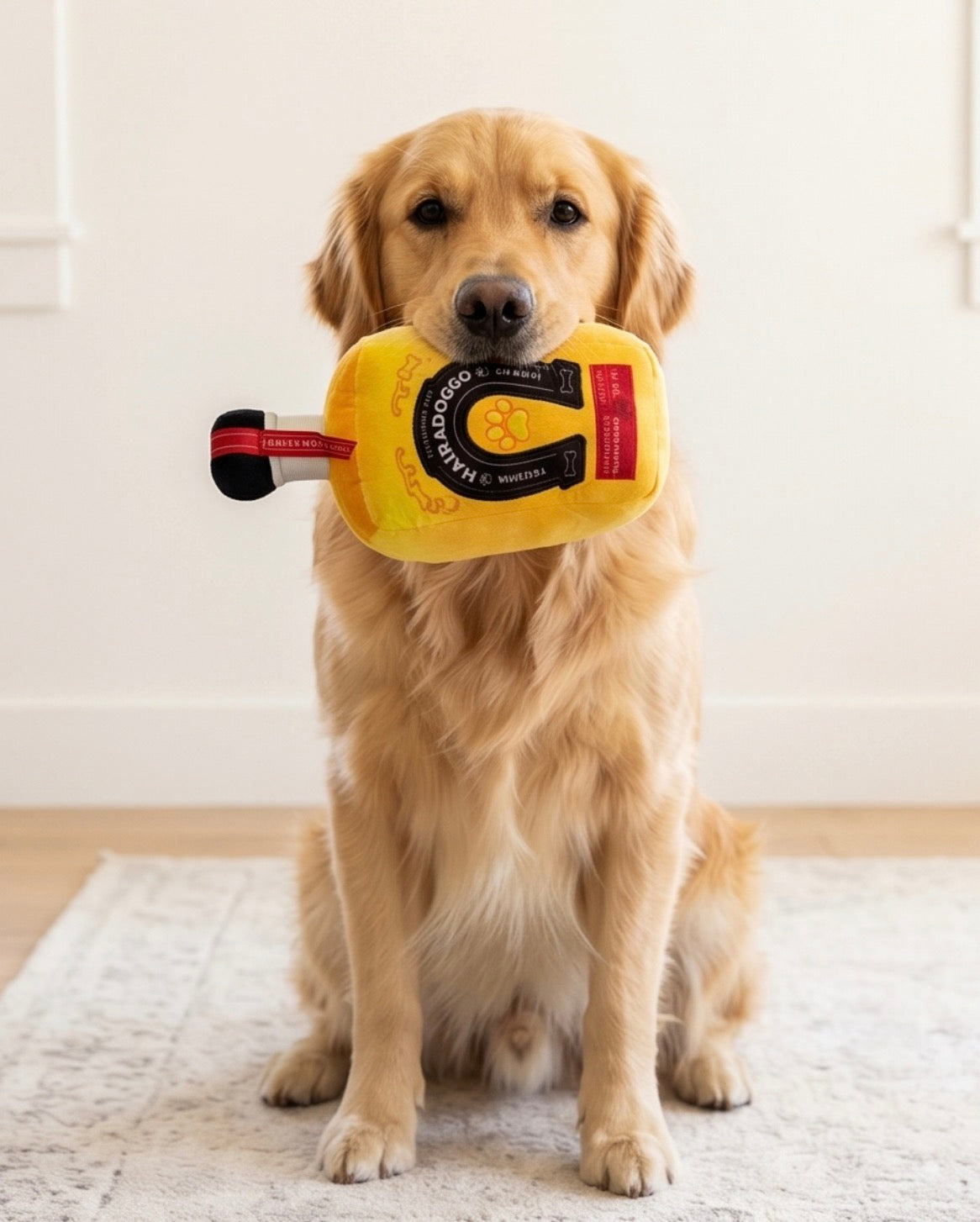 Hairadoggo Tequila | Squeaky Plush Dog Toy with Crinkle & Mesh Lining