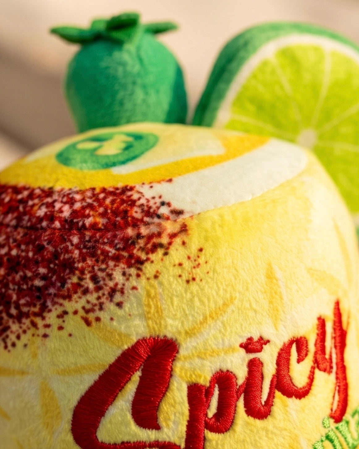 Spicy Muttgarita | Squeaky Plush Dog Toy with Crinkle & Mesh Lining