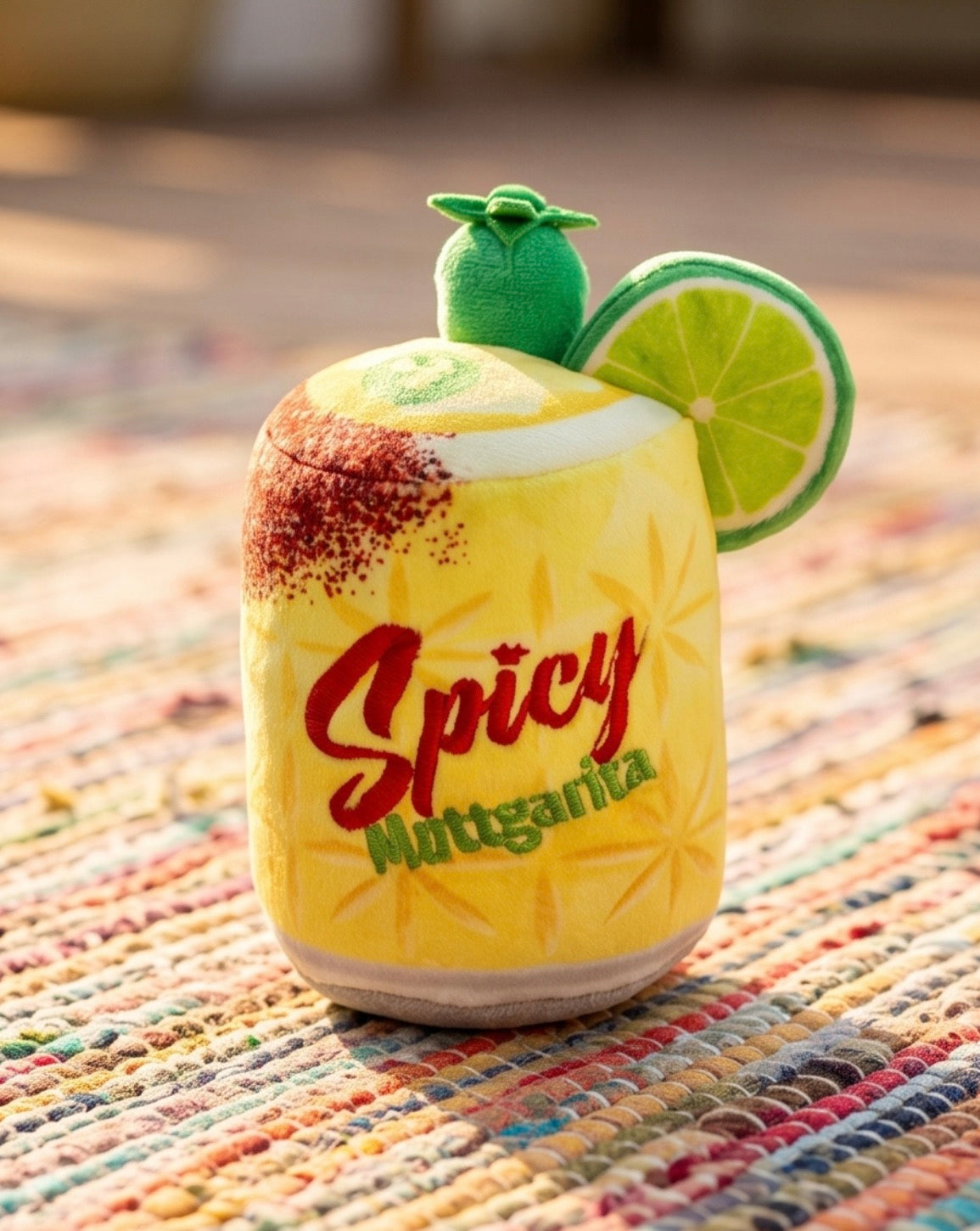 Spicy Muttgarita | Squeaky Plush Dog Toy with Crinkle & Mesh Lining