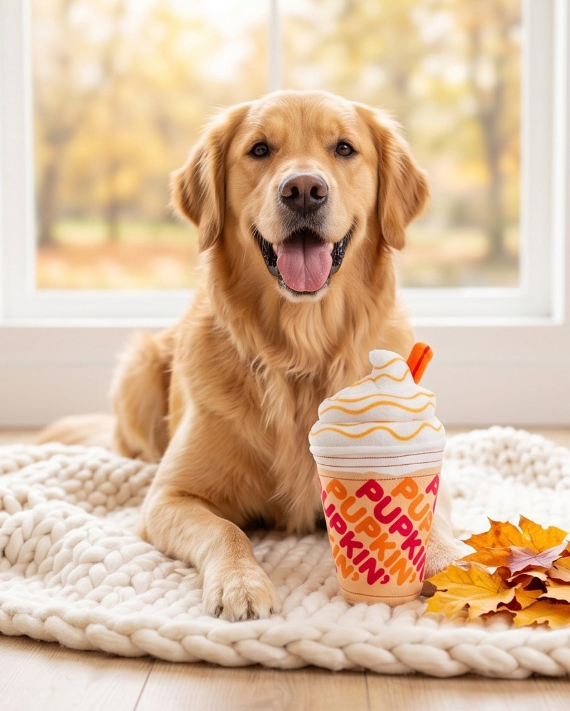 Pupkin' Donuts Iced Coffee | Squeaky Plush Dog Toy with Crinkle & Mesh Lining