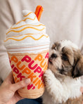 Load image into Gallery viewer, Pupkin' Donuts Iced Coffee | Squeaky Plush Dog Toy with Crinkle & Mesh Lining
